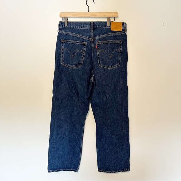 Levi's Premium Ribcage Straight Leg Denim Jeans Women’s Size 32 Dark Wash - Picture 4 of 16